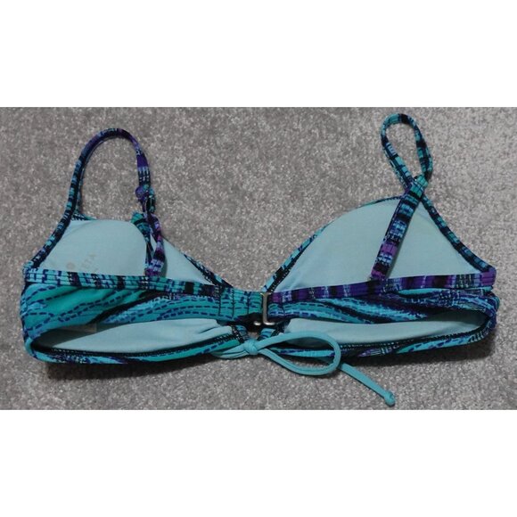 Athleta Bikini Top Women's Small Blue Adjustable Straps Buckle Padded Swimwear - Picture 3 of 8